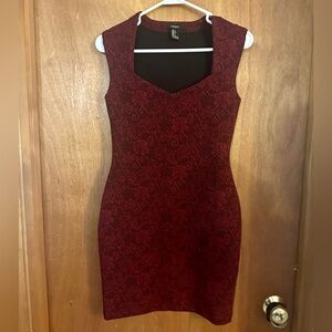 Forever 21 Red Textured Mini Dress